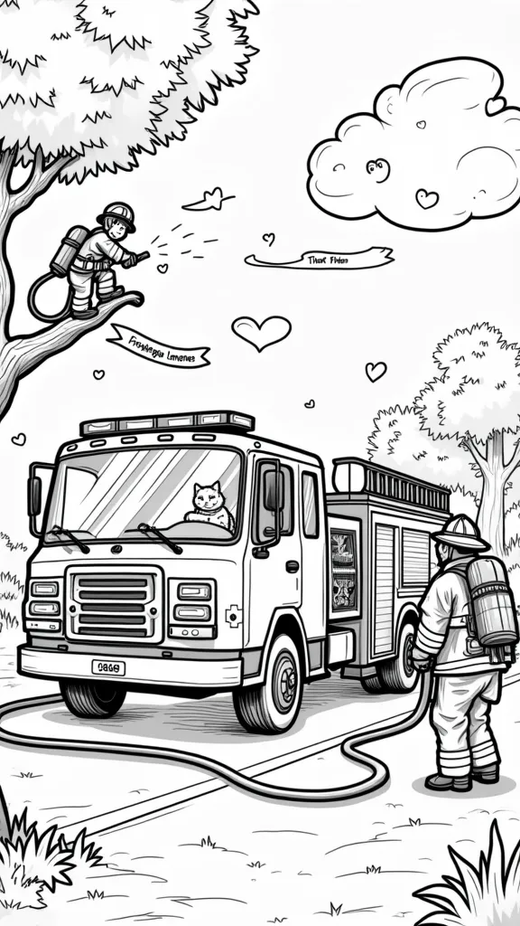 thank you firefighters coloring page